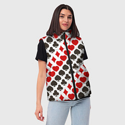 Женский жилет Карточные Масти Card Suits, цвет: 3D-черный — фото 2