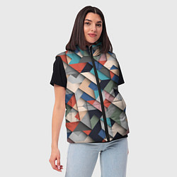 Женский жилет Herringbone 3D Вышивка Ёлочка, цвет: 3D-красный — фото 2