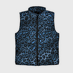 Женский жилет Синяя леопардовая шкура, цвет: 3D-черный