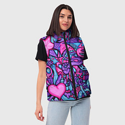 Женский жилет Acid graffiti with skulls, цвет: 3D-красный — фото 2