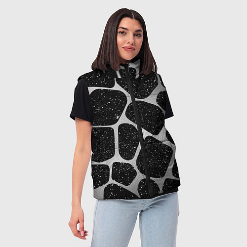 Женский жилет Глиттер И Серебро / 3D-Черный – фото 3