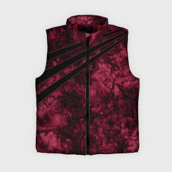 Женский жилет Мраморный бордовый текстурированный узор, цвет: 3D-красный