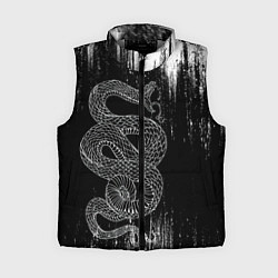 Женский жилет Snake Краски Змея ЧБ, цвет: 3D-светло-серый