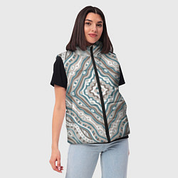 Женский жилет Абстракция Узор голубого цвета, цвет: 3D-черный — фото 2
