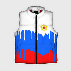 Женский жилет Флаг герб russia, цвет: 3D-красный