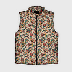 Женский жилет ДРАКОН И РОЗА, цвет: 3D-красный