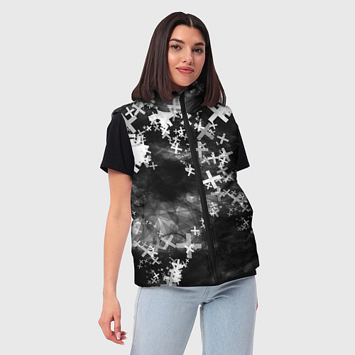 Женский жилет Сердца в крестах Коллекция Get inspired! Z-b-heart / 3D-Черный – фото 3