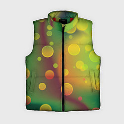 Женский жилет Кружочки на разноцветном фоне, цвет: 3D-красный