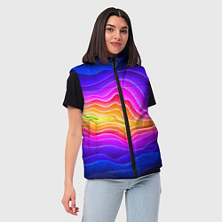 Женский жилет Растекание красок, цвет: 3D-черный — фото 2