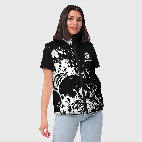 Женский жилет Sabaton - сабатон черепа / 3D-Черный – фото 3