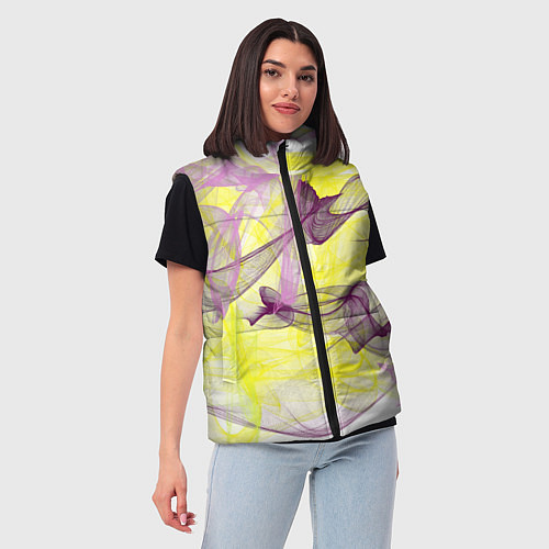 Женский жилет Абстракция Желтый и розовый Дополнение Коллекция G / 3D-Черный – фото 3