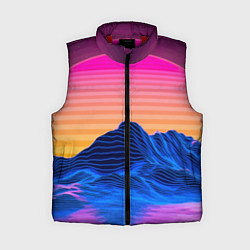 Женский жилет Vaporwave Mountains Психоделика Неон, цвет: 3D-красный