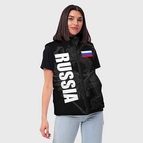 Женский жилет RUSSIA - BLACK EDITION / 3D-Черный – фото 3