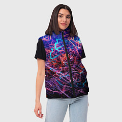 Женский жилет Красочный неоновый паттерн Импрессионизм, цвет: 3D-красный — фото 2