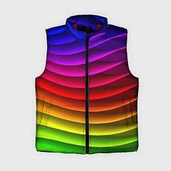 Женский жилет Color line neon pattern Abstraction Summer 2023, цвет: 3D-красный