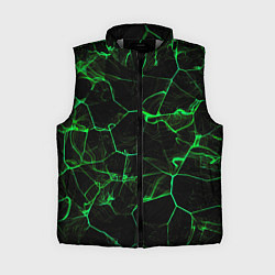 Женский жилет Абстракция - Черно-зеленый фон - дым