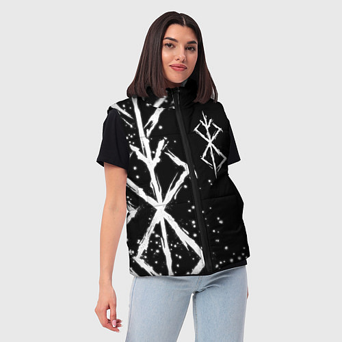 Женский жилет КЛЕЙМО ЖЕРТВЫ - БЕРСЕРК / 3D-Черный – фото 3