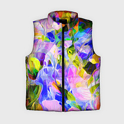 Женский жилет Красочный цветочный узор Весна - Лето 2023 Colorfu, цвет: 3D-черный