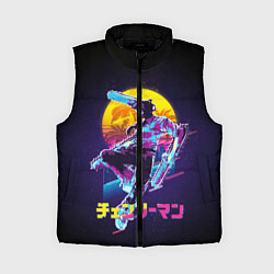 Женский жилет CHAINSAW MAN on the background of the moon, цвет: 3D-черный