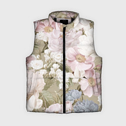 Женский жилет Цветы Английский Садовый Узор, цвет: 3D-черный