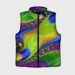 Женский жилет Кислотный фрактал Абстракция, цвет: 3D-черный