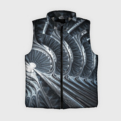 Женский жилет Фрактальный абстрактный паттерн Броня Fractal Abst, цвет: 3D-светло-серый