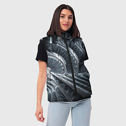 Женский жилет Фрактальный абстрактный паттерн Броня Fractal Abst, цвет: 3D-светло-серый — фото 2
