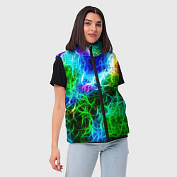 Женский жилет ПЕРЕПЛЕТЕННЫЕ ЦВЕТНЫЕ УЗОРЫ, цвет: 3D-черный — фото 2