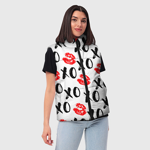 Женский жилет ПОЦЕЛУЙЧИКИ ХОХО / 3D-Светло-серый – фото 3