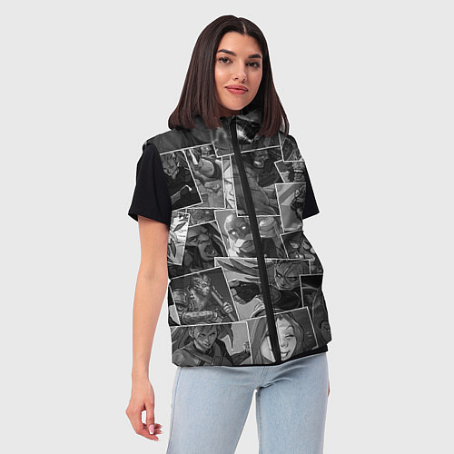 Женский жилет Дота 2 паттерн / 3D-Светло-серый – фото 3