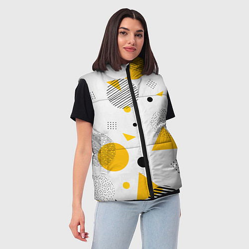 Женский жилет GEOMETRIC INTERWEAVING OF SHAPES / 3D-Светло-серый – фото 3