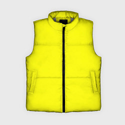 Женский жилет Однотонный неоновый лимонный желтый тон