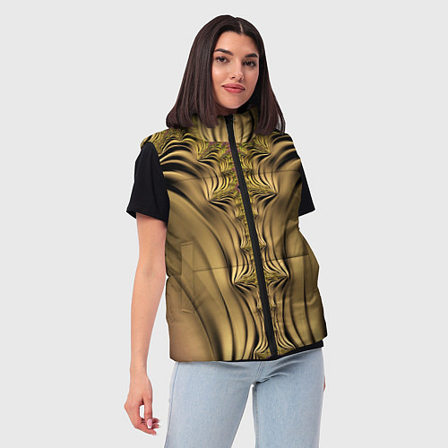 Женский жилет Песчаный охотник Фрактал Абстракция / 3D-Черный – фото 3
