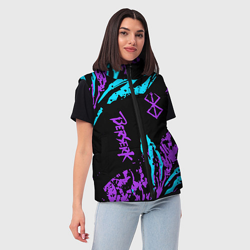 Женский жилет Berserk bleck mask neon / 3D-Светло-серый – фото 3