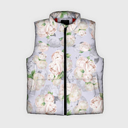 Женский жилет Цветы Белые Яркие Пионы