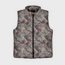 Женский жилет Старый потертый деревянные паркет, цвет: 3D-черный
