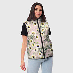 Женский жилет Цветы Летние Ромашки, цвет: 3D-светло-серый — фото 2