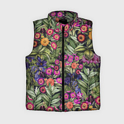 Женский жилет Цветы Фиолетовые Рудбеки, цвет: 3D-светло-серый
