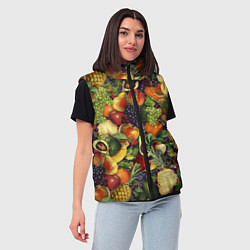 Женский жилет Вкусные Летние Фрукты, цвет: 3D-светло-серый — фото 2