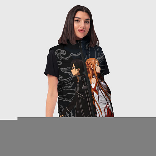 Женский жилет Кирито и Асуна - Sword Art Online / 3D-Светло-серый – фото 3