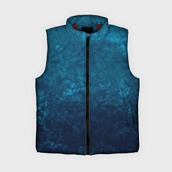 Женский жилет Синий абстрактный мраморный узор, цвет: 3D-красный
