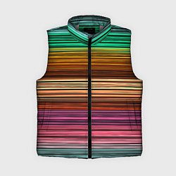 Женский жилет Multicolored thin stripes Разноцветные полосы, цвет: 3D-светло-серый