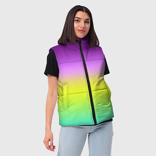 Женский жилет Multicolored Ombre gradient / 3D-Красный – фото 3