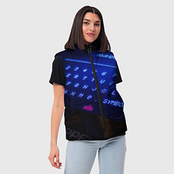 Женский жилет Неоновая клавиатура - Синий, цвет: 3D-черный — фото 2