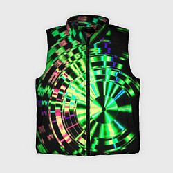Женский жилет Неоновые дискообразные узоры - Зелёный
