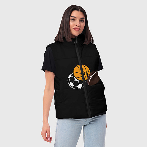 Женский жилет Спортивные мячи / 3D-Красный – фото 3