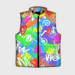 Женский жилет Яркий геометрический принт на белом фоне
