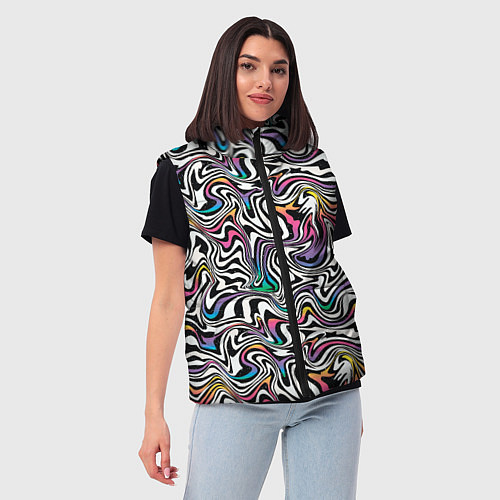 Женский жилет Цветная оптическая иллюзия / 3D-Светло-серый – фото 3