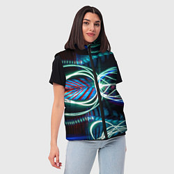 Женский жилет Неоновые лучи - Светло-синий, цвет: 3D-светло-серый — фото 2