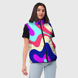 Женский жилет КАРАМЕЛЬНЫЕ ВОЛНЫ, цвет: 3D-черный — фото 2